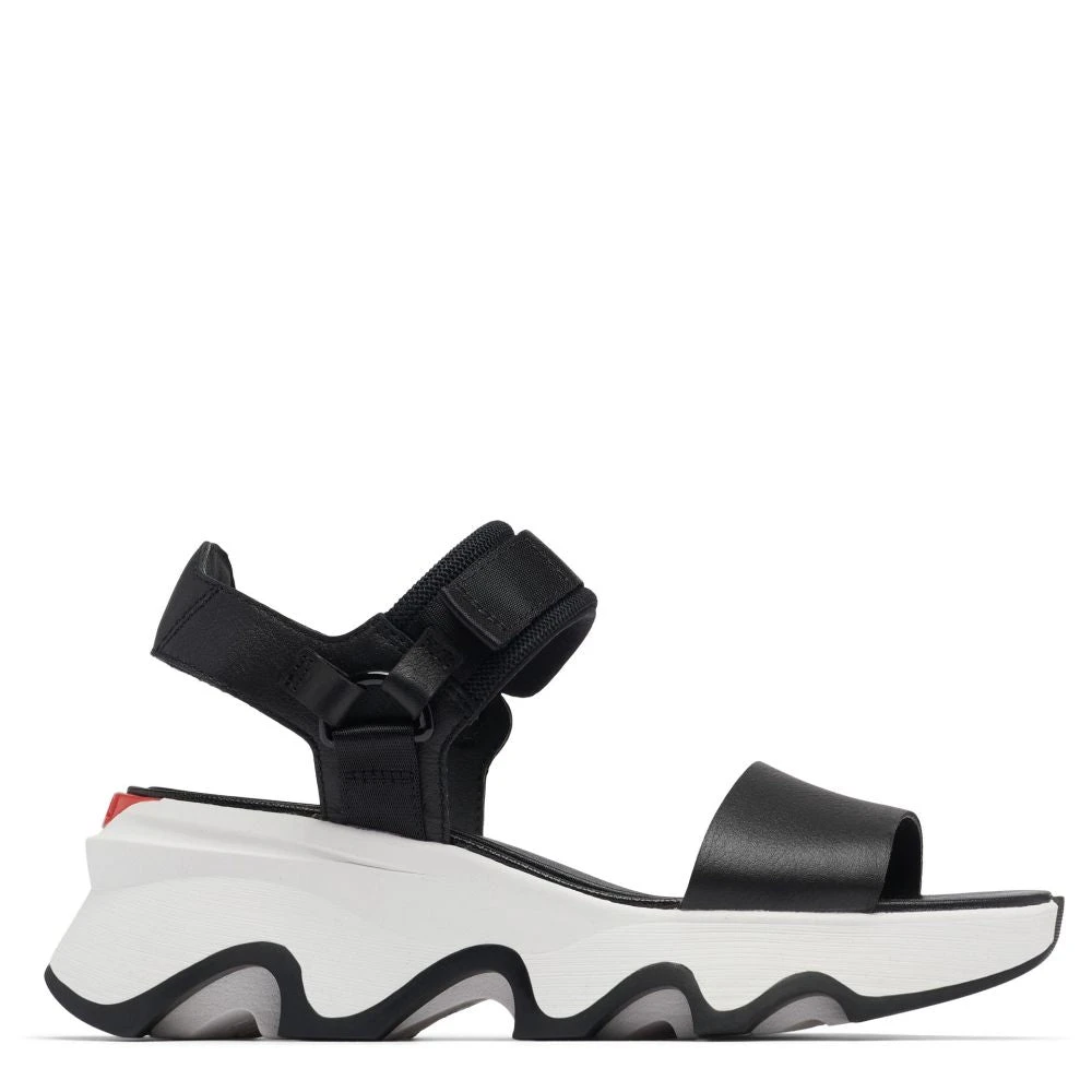 Sorel Women's Kinetic Y-Strap High Sandal In Black/White 3 Sorel Women's Kinetic Y-Strap High Sandal In Black/White