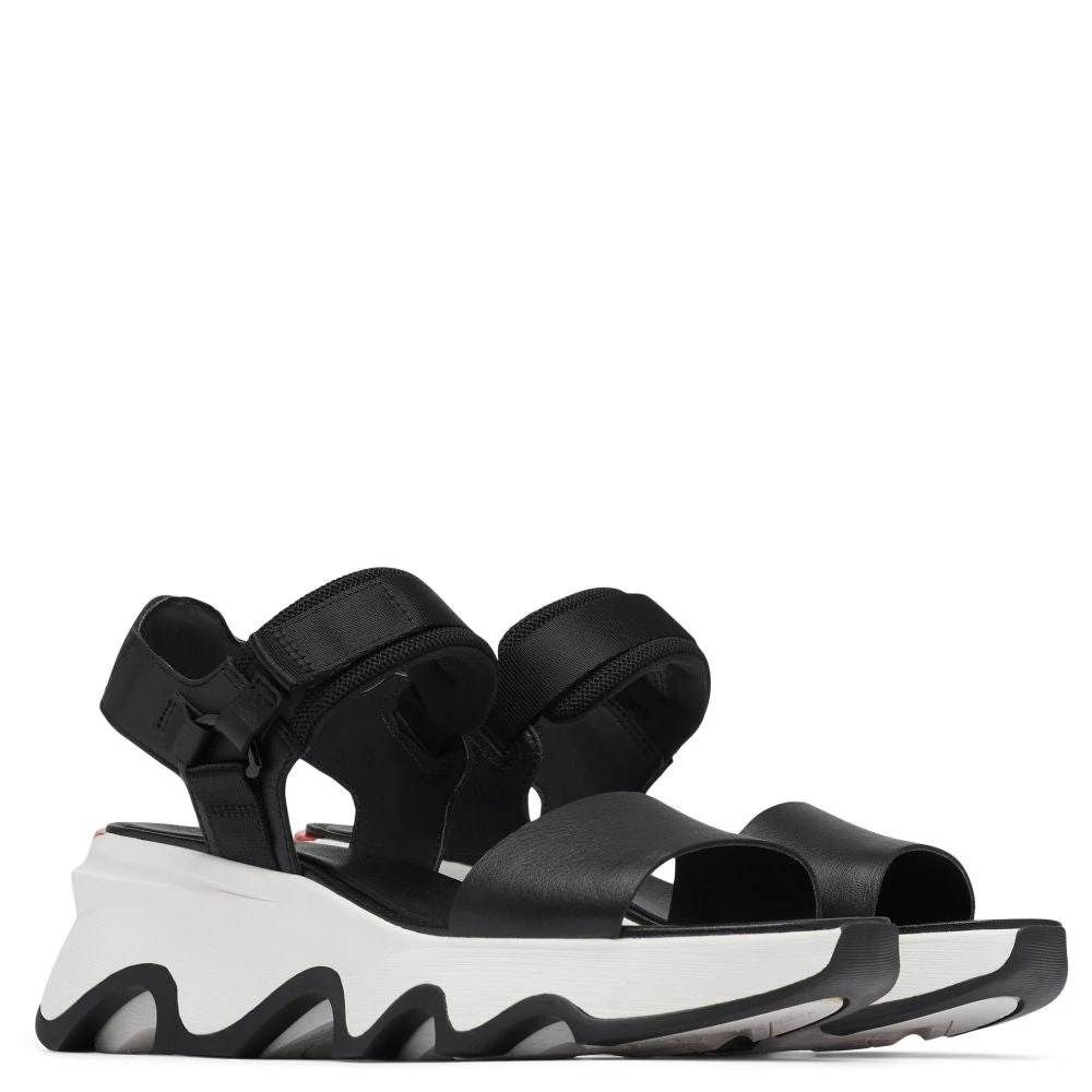 Sorel Women's Kinetic Y-Strap High Sandal In Black/White 4 Sorel Women's Kinetic Y-Strap High Sandal In Black/White - Image 2